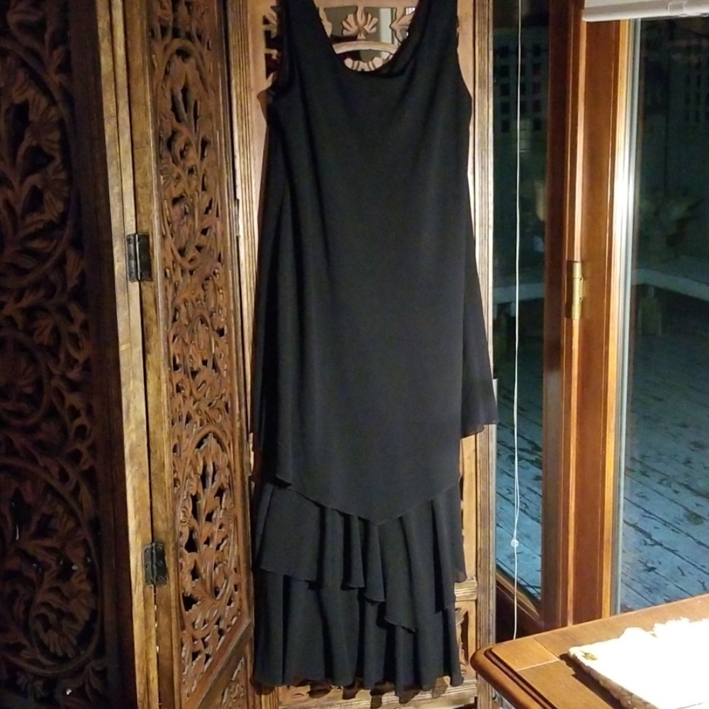 Long black cocktail dress